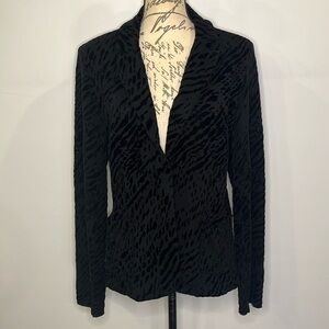 Majestic Filatures Soft Touch burnout blazer jacket one button L